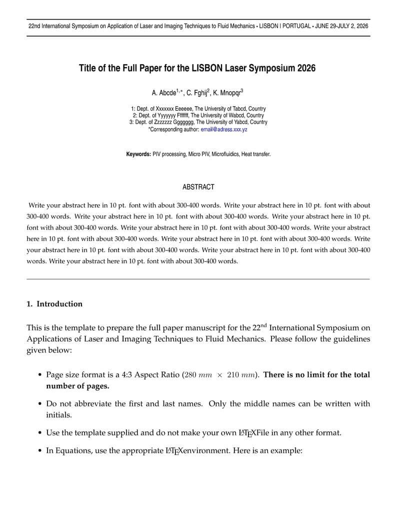 LISBON Laser Symposium PaperTemplate