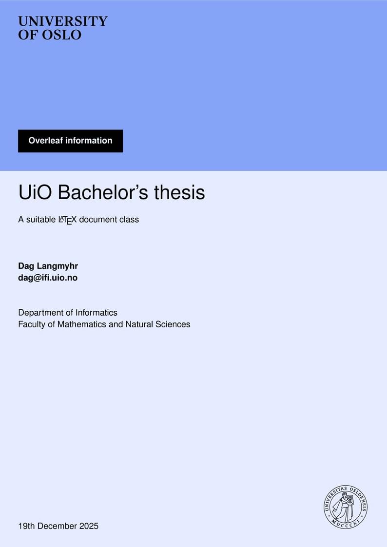 UiO Bachelor's thesis