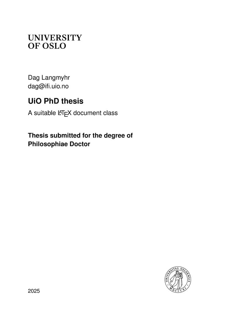 UiO PhD thesis