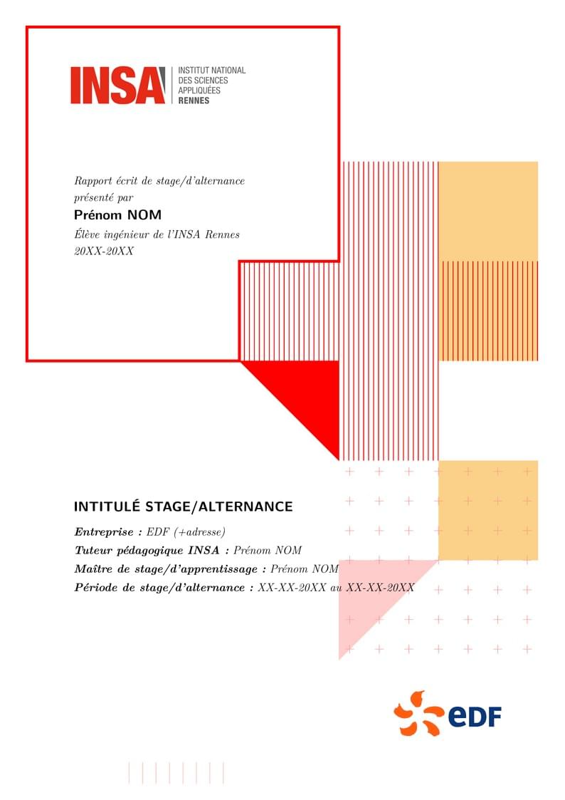 INSA modèle rapport de stage/alternance