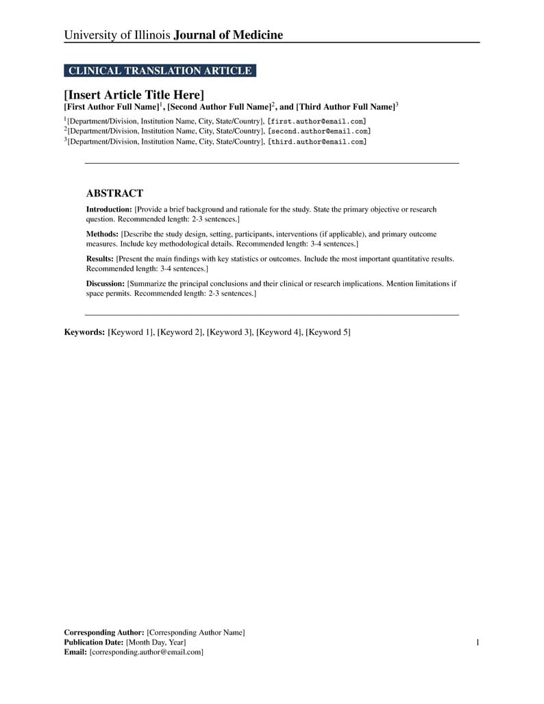 University of Illinois Journal of Medicine Template