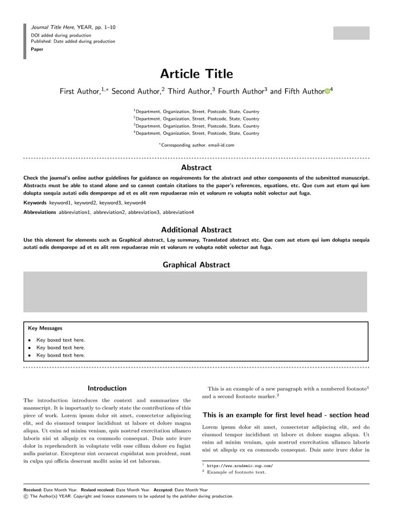 OUP General Template