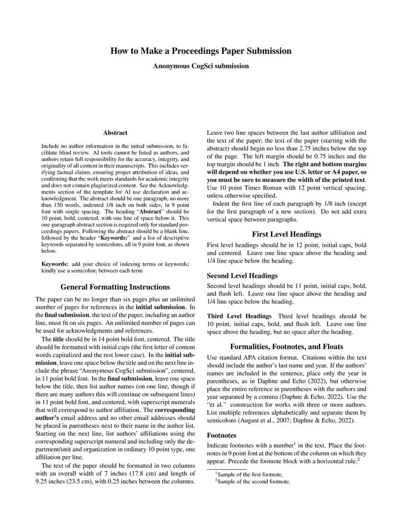 Cognitive Science Society Conference (CogSci) Template