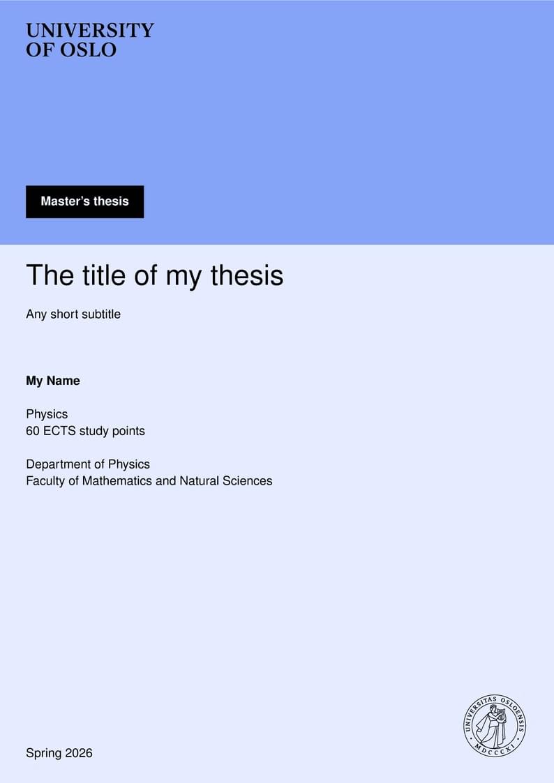 UiO Master's thesis