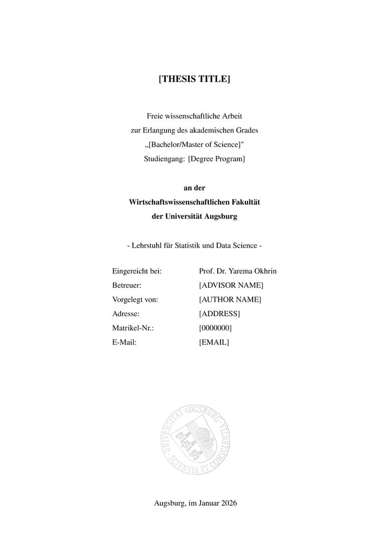 Abschlussarbeit Vorlage Statistik und Data Science