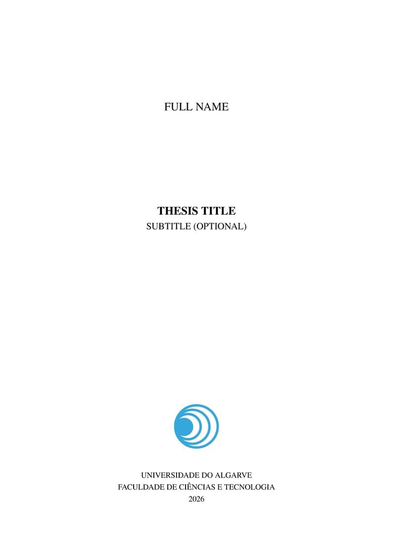 LaTeX template for Universidade do Algarve (UAlg) master’s thesis/dissertation