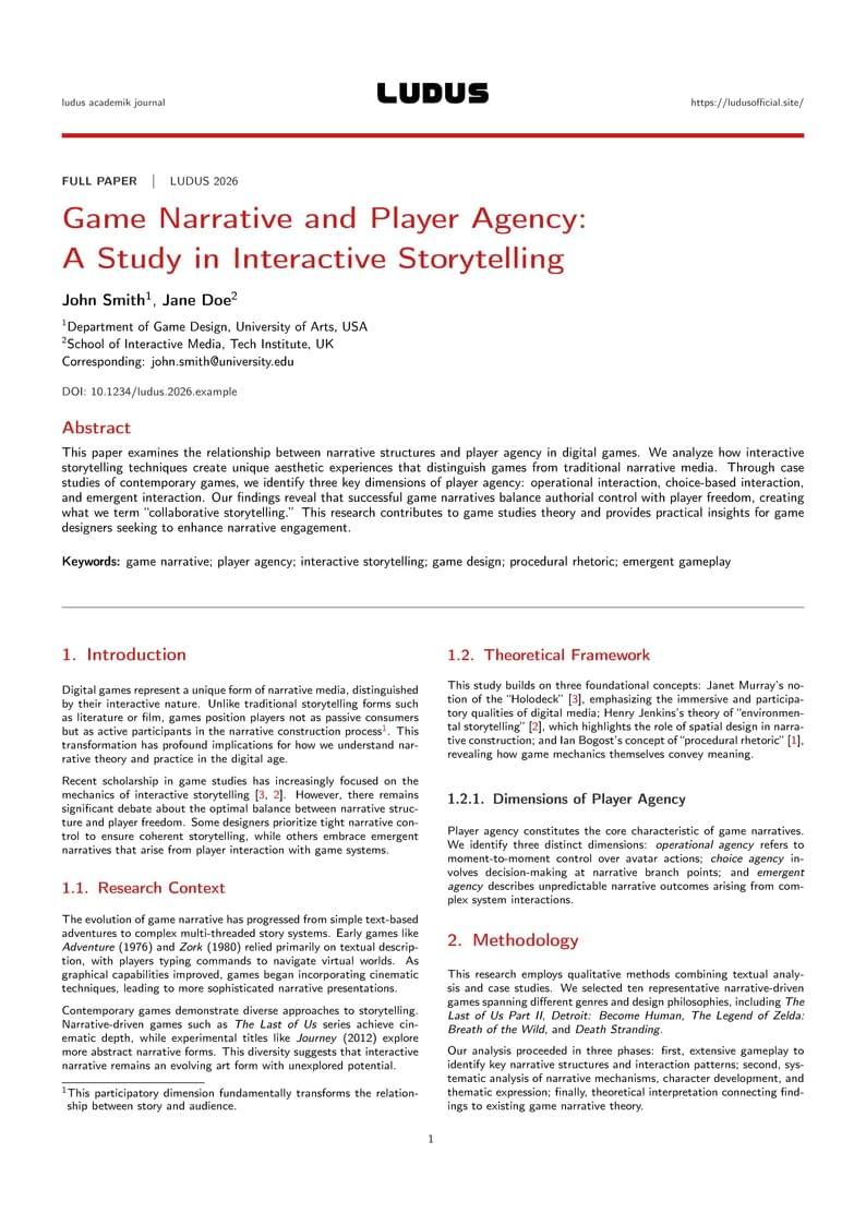 Ludus Academik Journal Overleaf Template