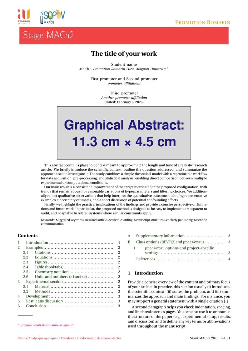 Project Master MACh (Avignon Université)
