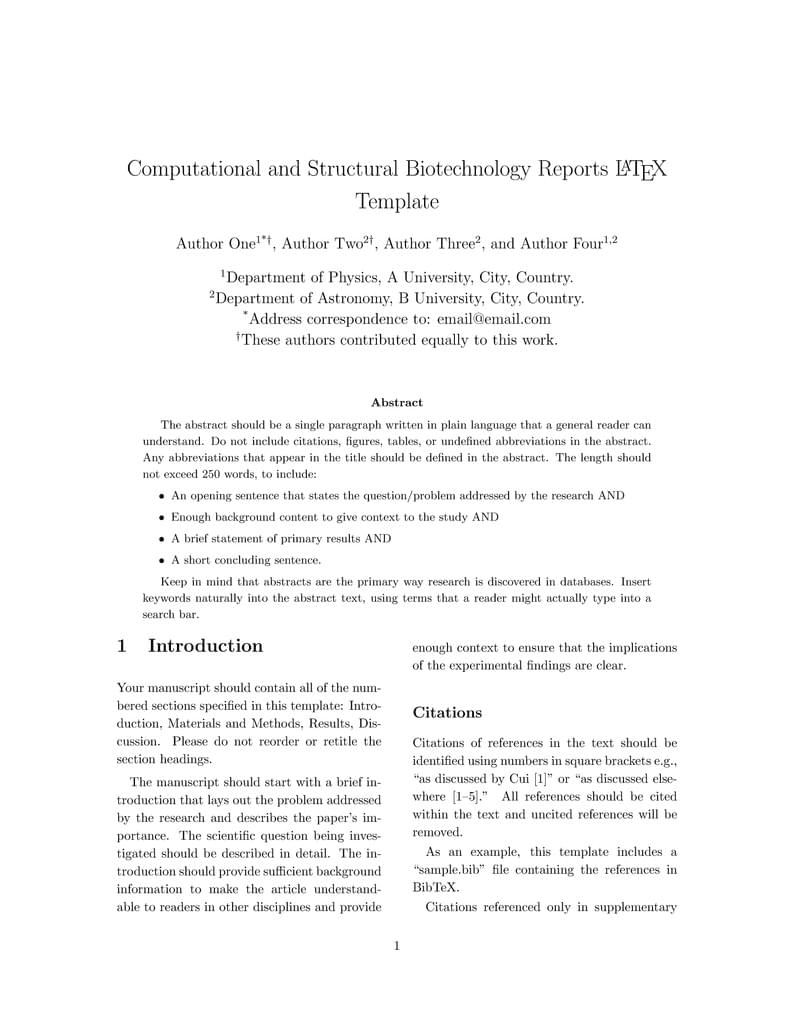 Computational and Structural Biotechnology Reports template