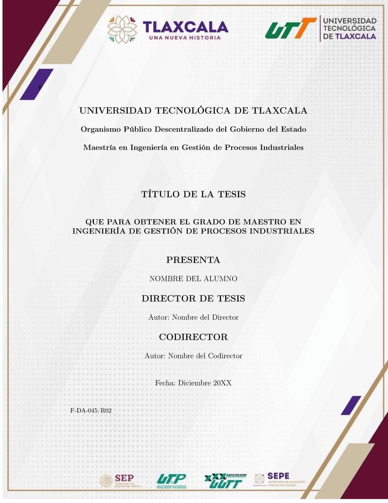 Plantilla Tésis - Universidad Tecnológica de Tlaxcala