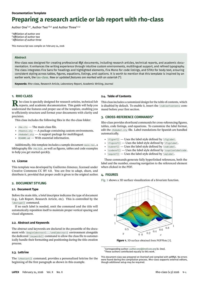 Rho Class - Research Article Template