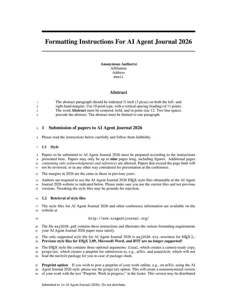 AI Agent Journal 2026 template