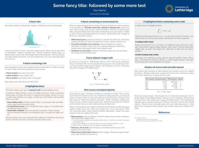 University of Lethbridge unofficial poster template