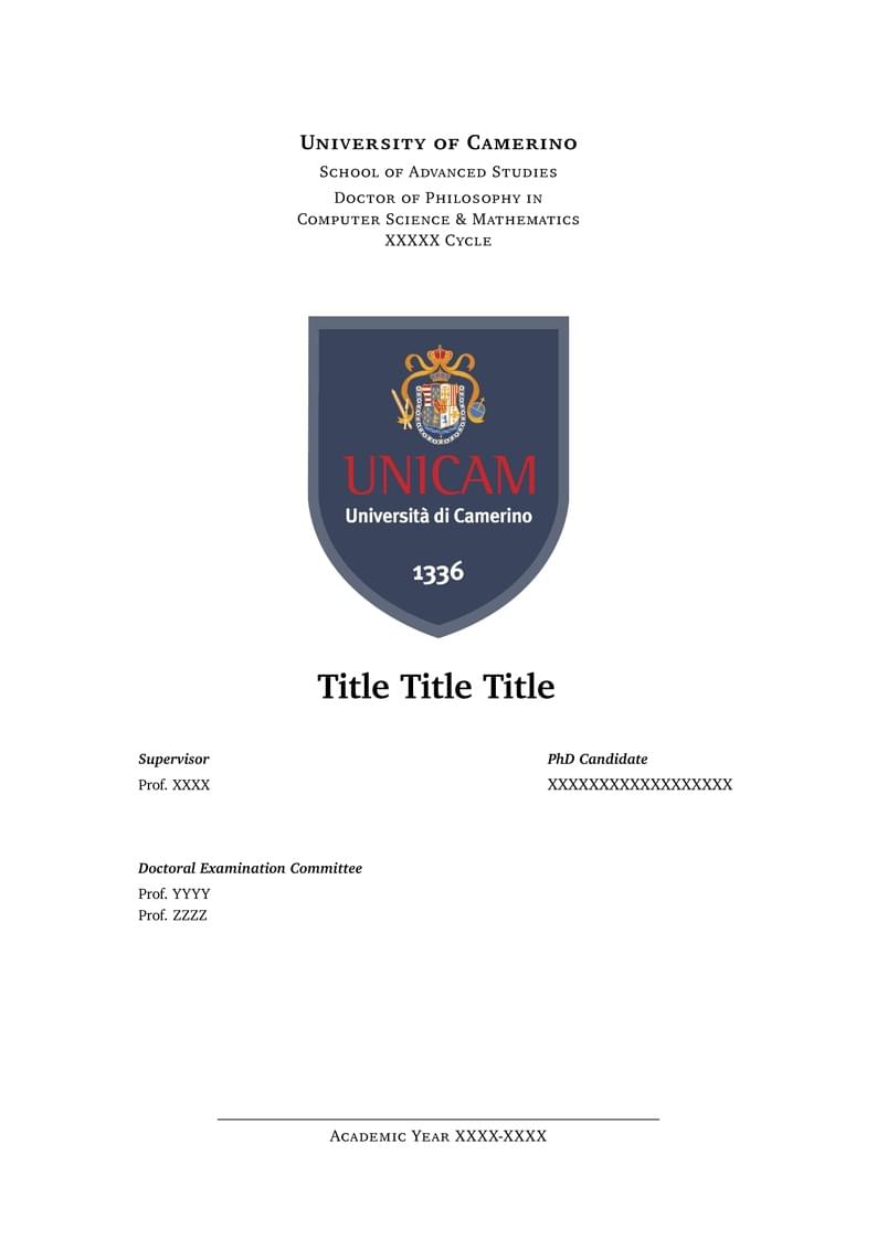 (Unofficial) Unicam Template for Thesis