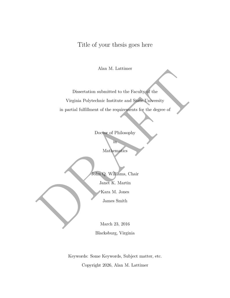 Virginia Tech ETD template
