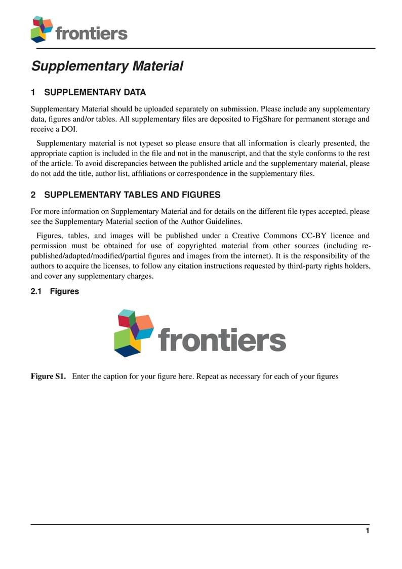 Template for Frontiers Journal