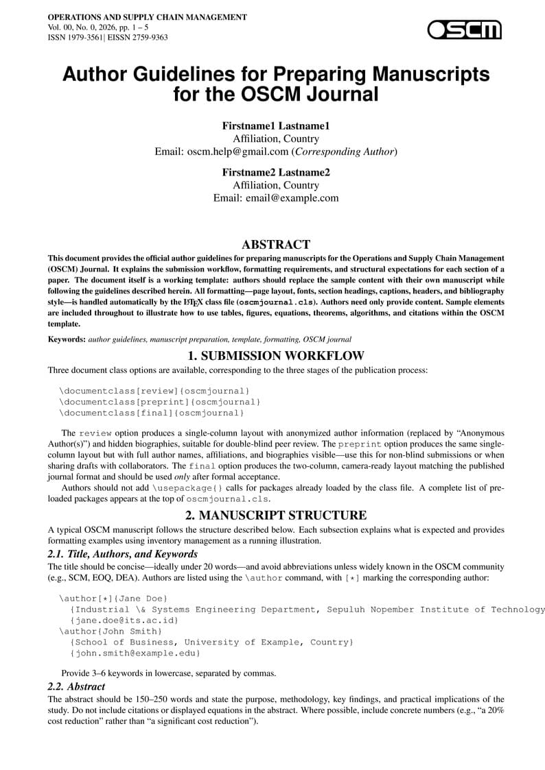 OSCM Journal