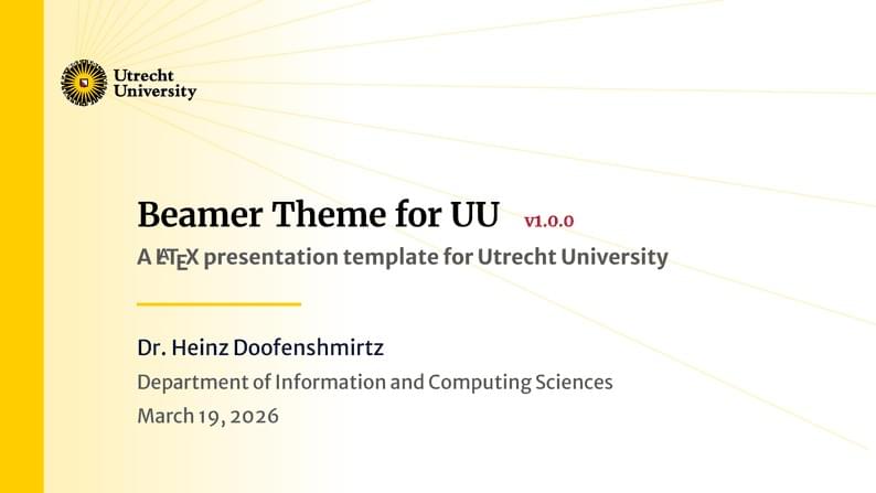 Utrecht University Beamer Template