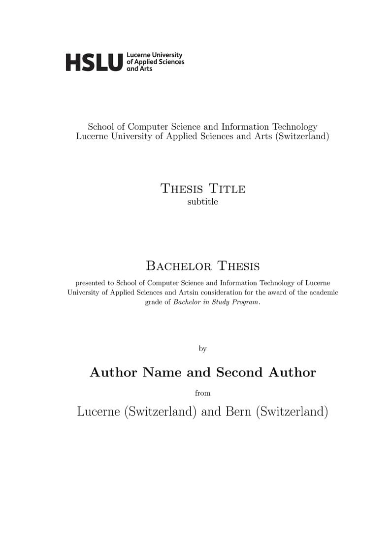 HSLU-I Thesis Template
