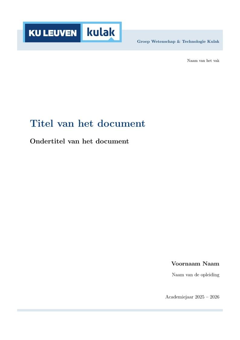 Kulak report template (2026)