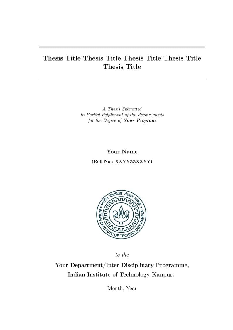 IIT Kanpur Thesis Template