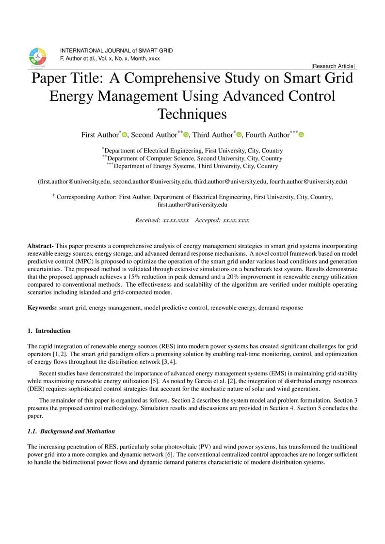 IJSmartGrid Template