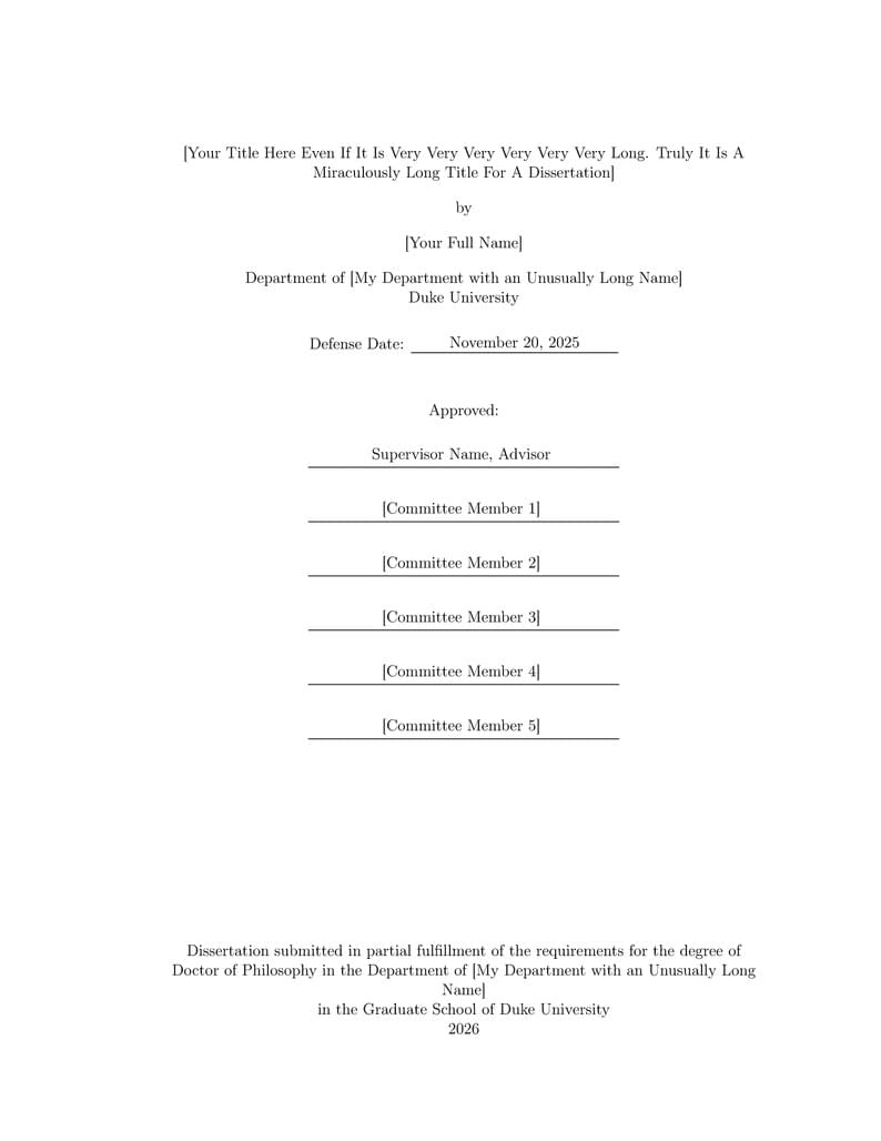 Duke University ETD LaTeX Template