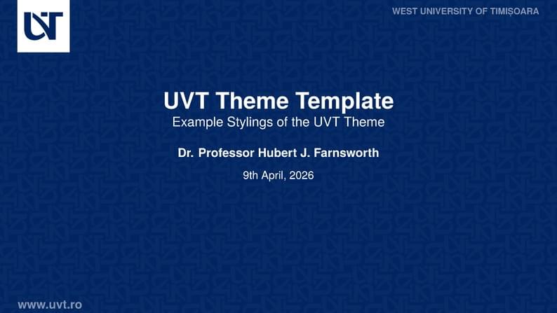 UVT Beamer Theme