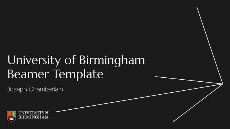 University of Birmingham Beamer Template