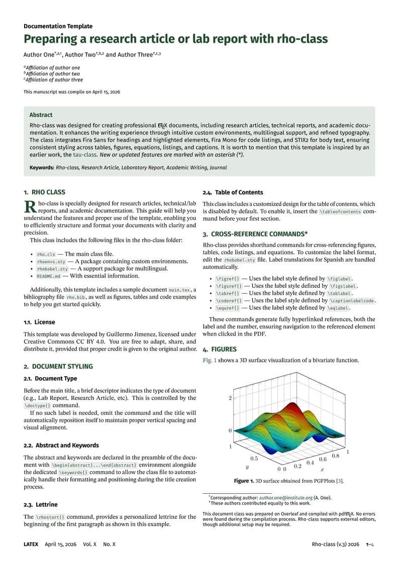 Rho Class - Research Article Template