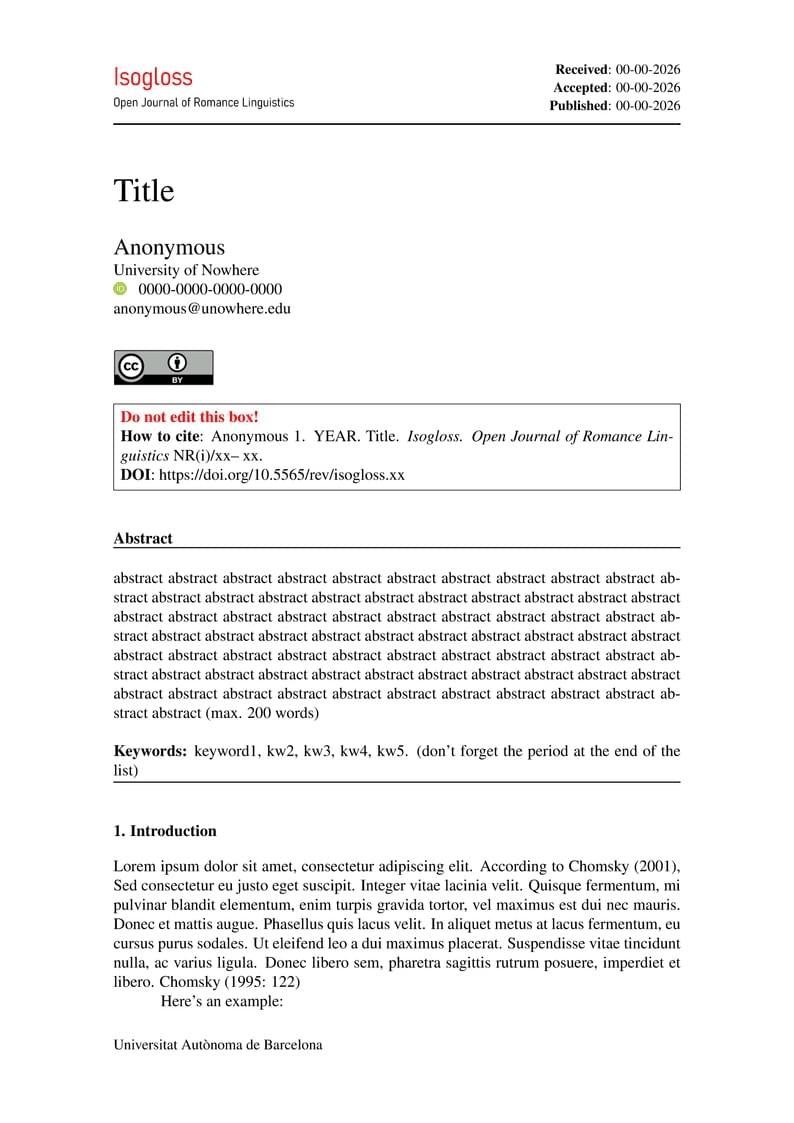 Isogloss template