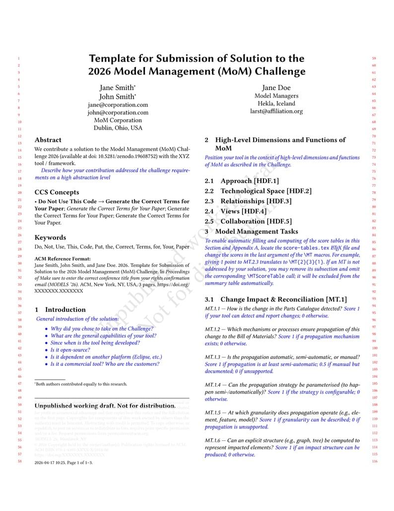 2026 - Model Management Challenge Template
