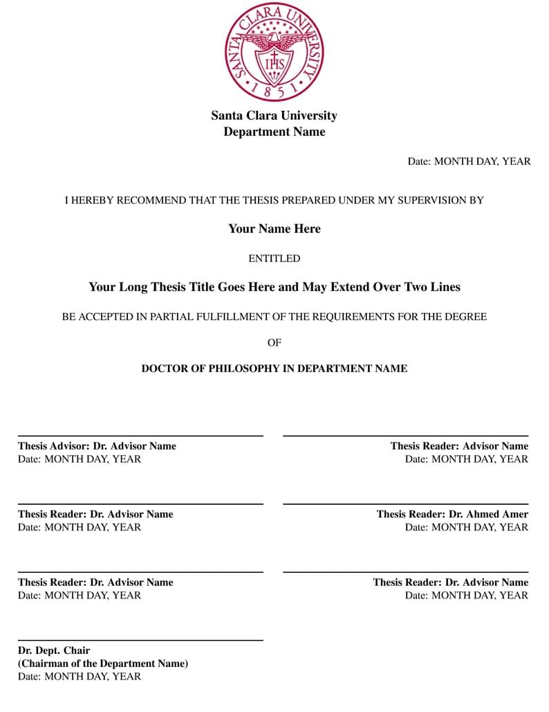 Santa Clara University Thesis Template