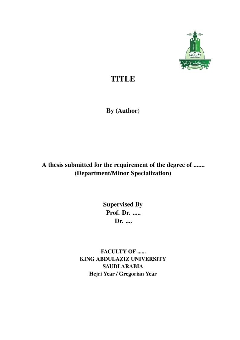 KAU Thesis Template