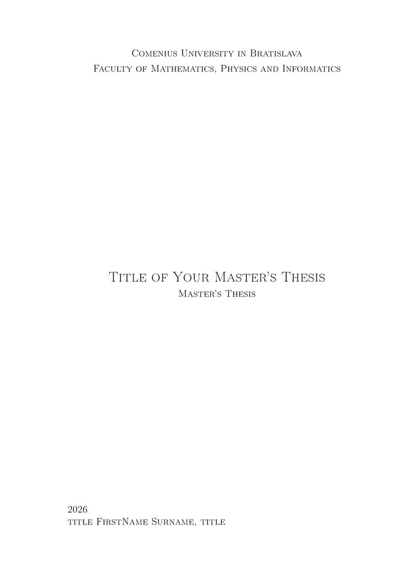 Master's Thesis Template (FMPI, Comenius University, Cognitive Science)