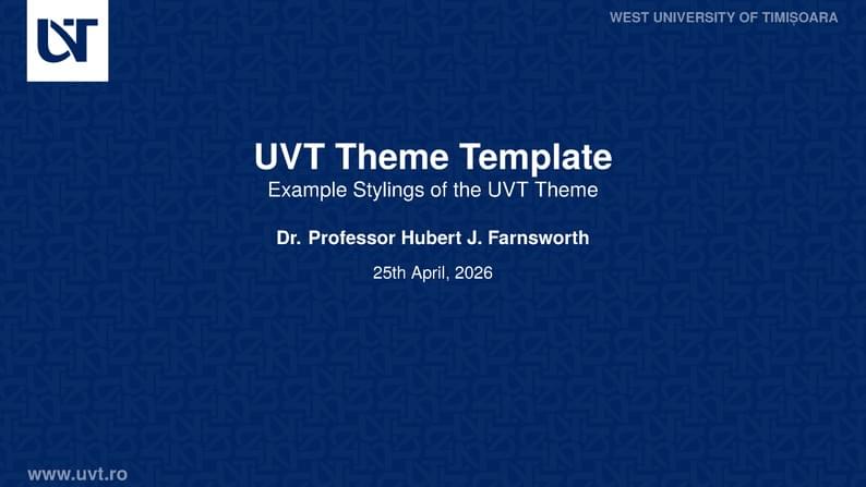 UVT Beamer Theme
