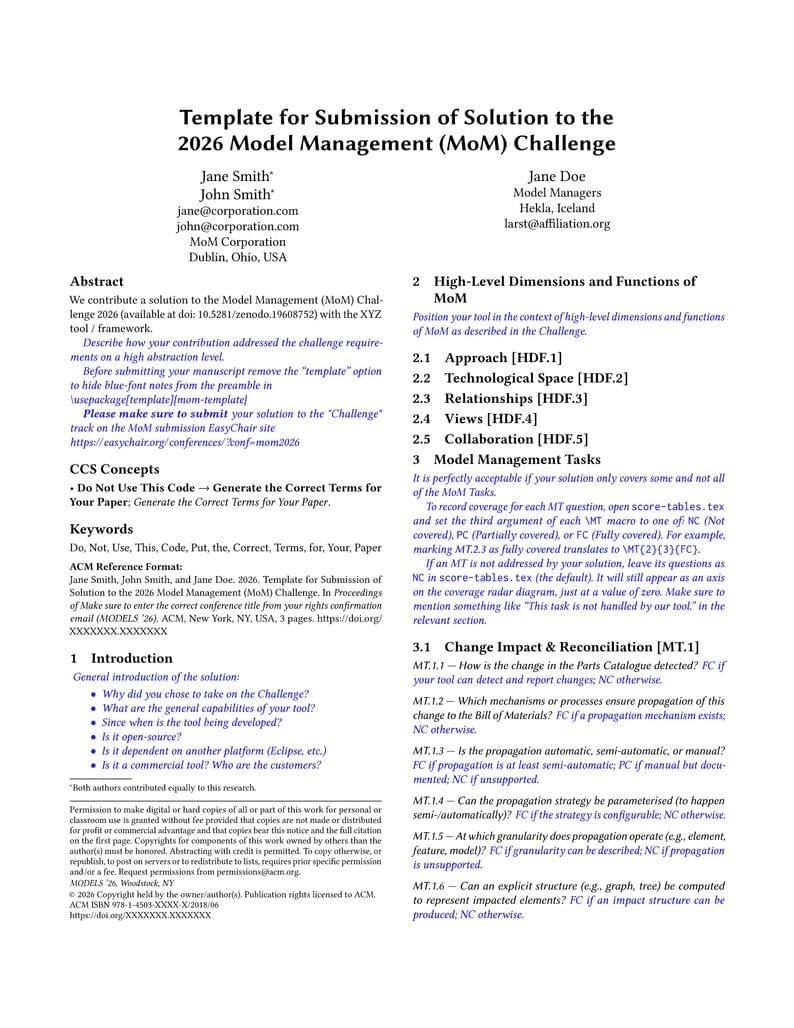 2026 - Model Management Challenge Template