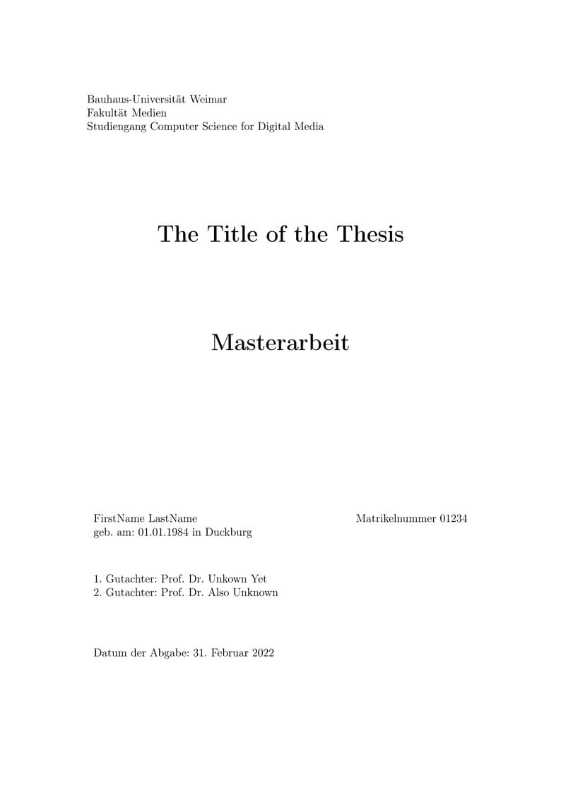 Webis Thesis Template