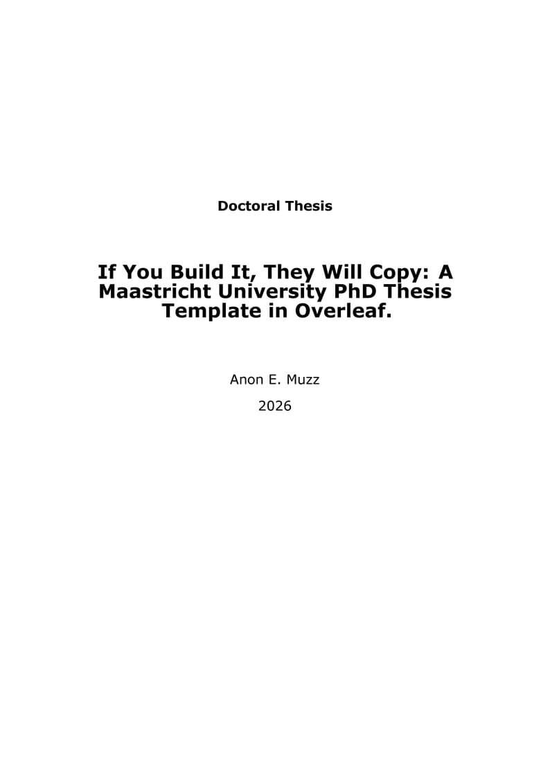 Maastricht PhD Thesis Template 2026
