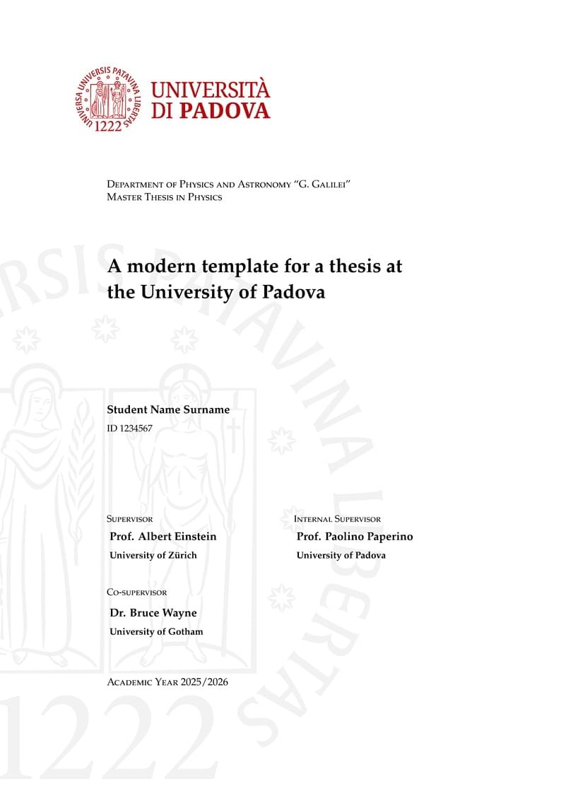UniPd modern thesis template
