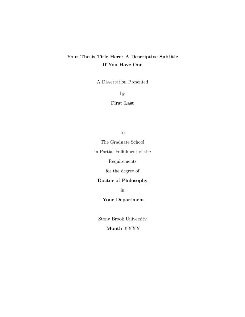 Stony Brook University (SBU) PhD Thesis Latex Template 2026