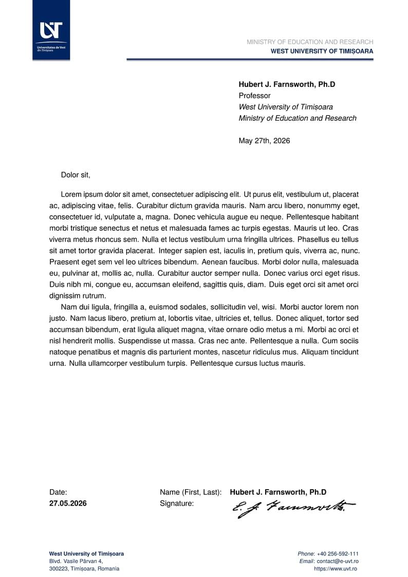 UVT Letterhead
