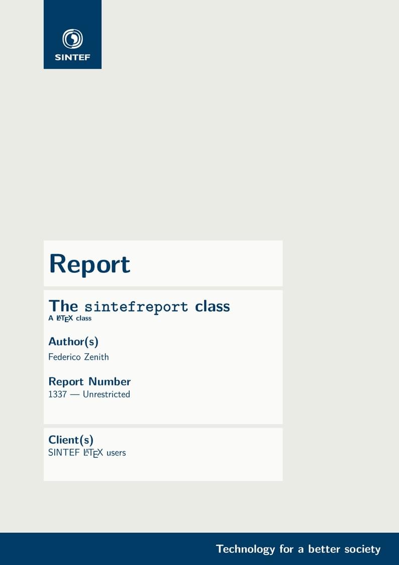 SINTEF Report