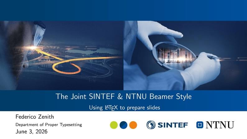 Joint SINTEF-NTNU Presentation