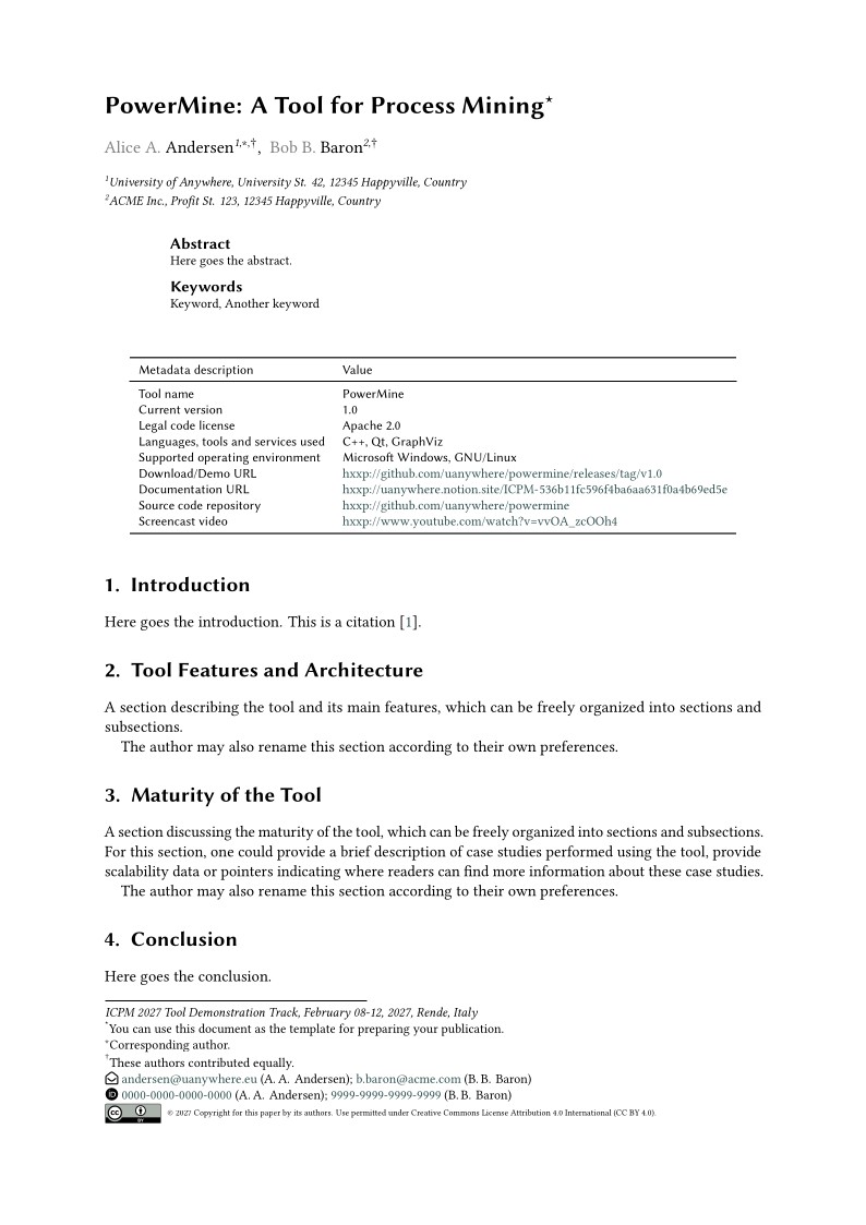 ICPM Demo Track Template