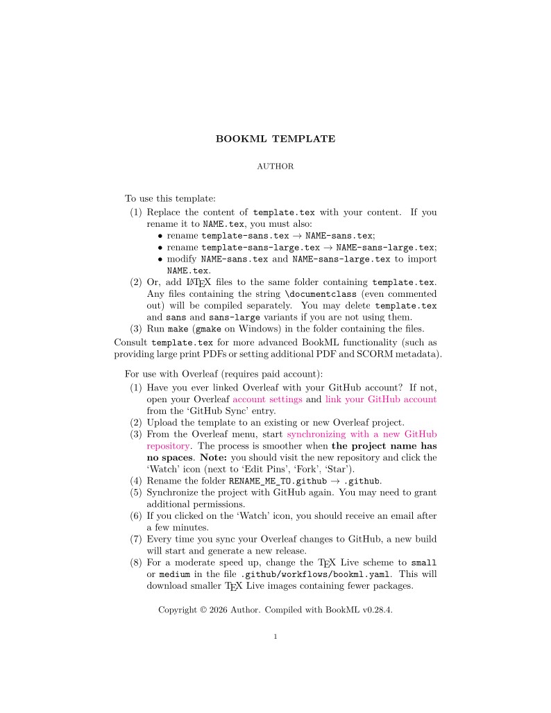 BookML template