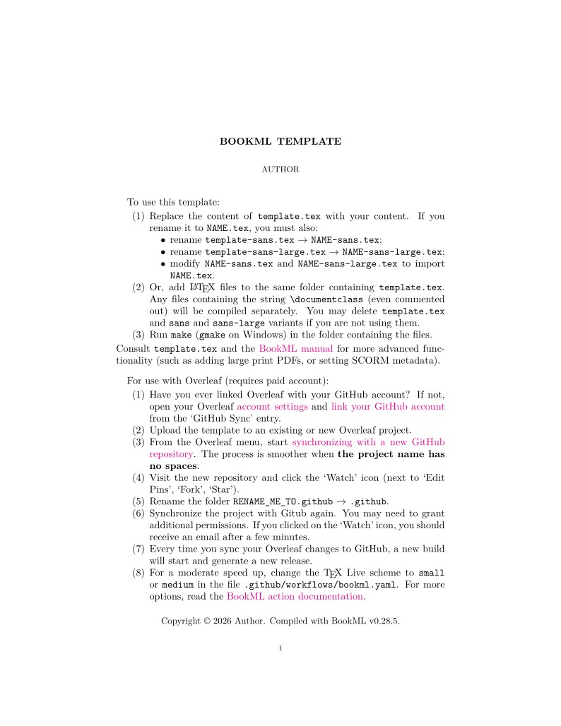 BookML template