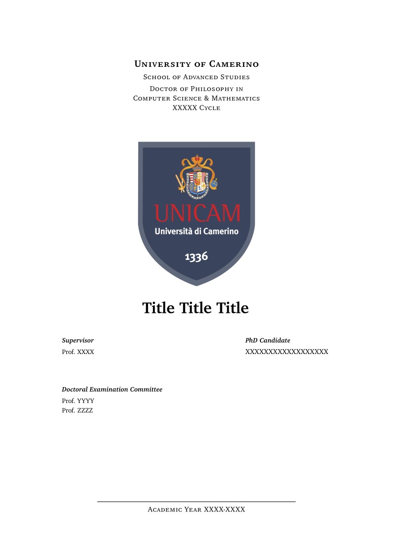 (Unofficial) Unicam Template for Thesis