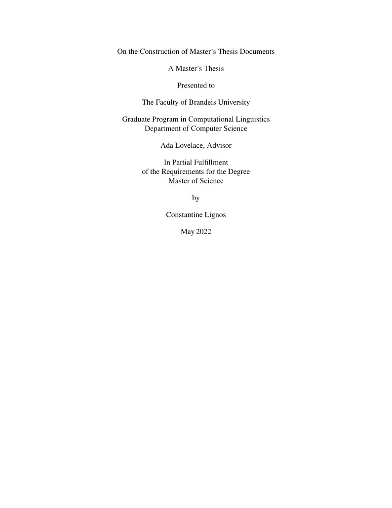 Brandeis University Thesis Template