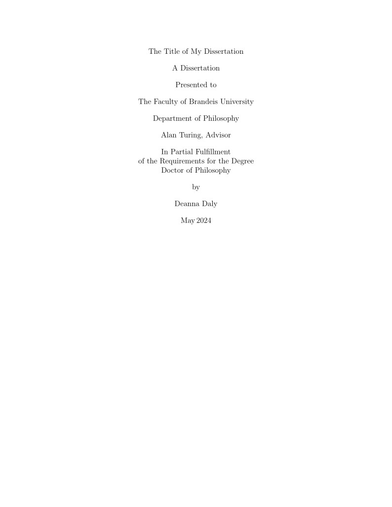 Brandeis University Dissertation Template